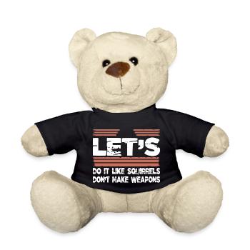 bird peace sign heart anti war pride present - Teddy Bear - black - Front