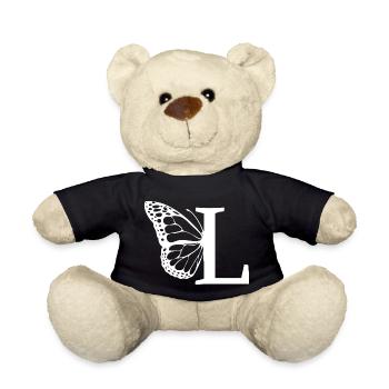lettre l papillon - Nounours - noir - Devant