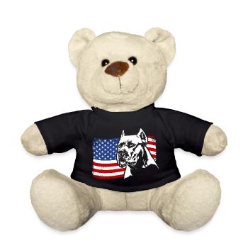Dogo Argentino Amérique Flag Chiens Chien Wilsigns - Nounours - noir - Devant
