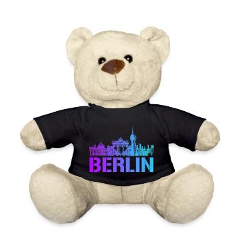 Berlin skyline with Berlin landmark - Teddy Bear - black - Front