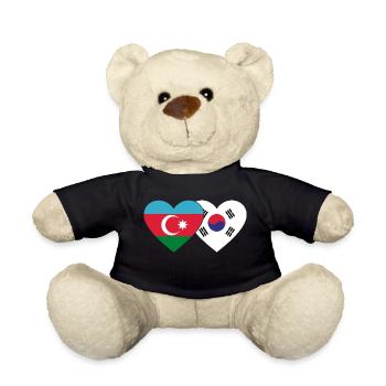 Azerbaïdjan Corée du Sud drapeau - Nounours - noir - Devant