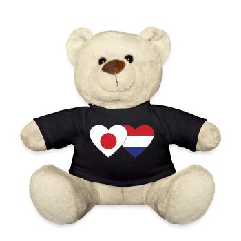 Japon Cœur de drapeau de Hollande - Nounours - noir - Devant