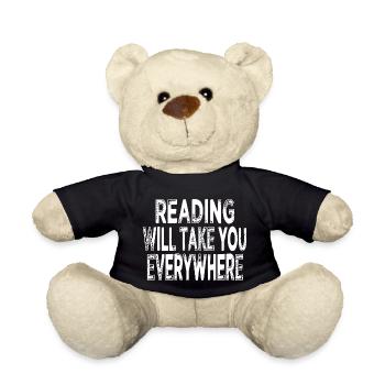 Book Keeper Gift Feminine Book Children - Teddy Bear - black - Front