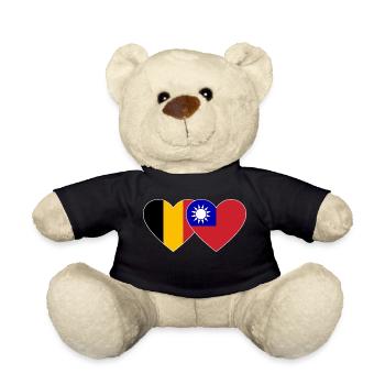 Belgique Drapeau de Taïwan Coeur - Nounours - noir - Devant