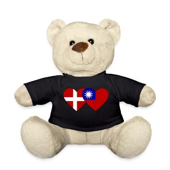 Dänemark Taiwan Flagge Herz - Teddy - Schwarz - Vorne