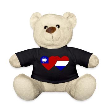Cœur de drapeau de la Hollande de Taïwan - Nounours - noir - Devant