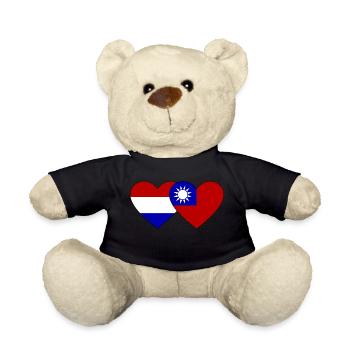 Cœur de drapeau de Taïwan - Nounours - noir - Devant