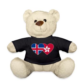 Islande Cœur de drapeau de Hong Kong - Nounours - noir - Devant