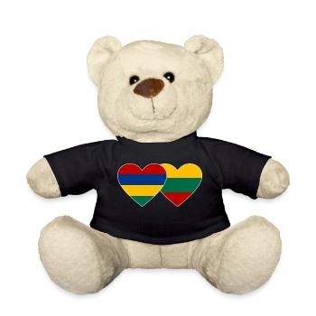 Maurice Lituanie Flag Coeur - Nounours - noir - Devant