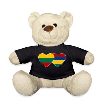 Litauen Mauritius Flagge Herz - Teddy - Schwarz - Vorne