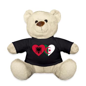 Albanie Algérie Drapeau Coeur - Nounours - noir - Devant