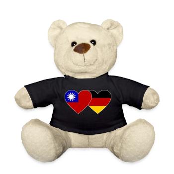 Taïwan Allemagne Flag Heart - Nounours - noir - Devant
