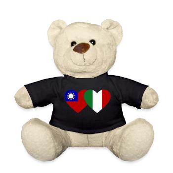 Taiwan Italy Flag Heart - Teddy Bear - black - Front