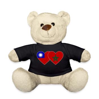 Taiwan Maroc Flag Heart - Nounours - noir - Devant