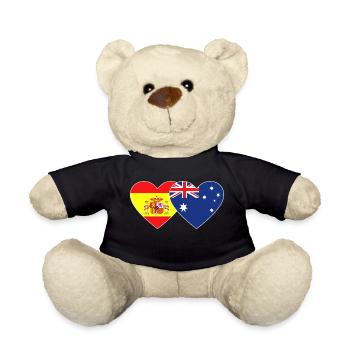 Spanien Australien Flagge Herz - Teddy - Schwarz - Vorne