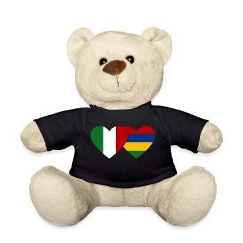 Italien Mauritius Flagge Herz - Teddy - Schwarz - Vorne