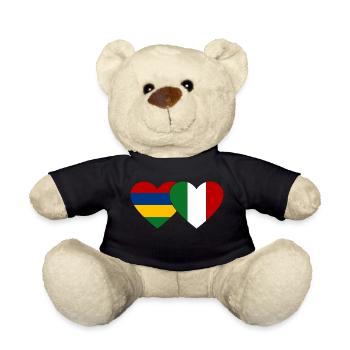 Mauritius Italien Flagge Herz - Teddy - Schwarz - Vorne