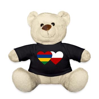 Mauritius Polen Flagge Herz - Teddy - Schwarz - Vorne