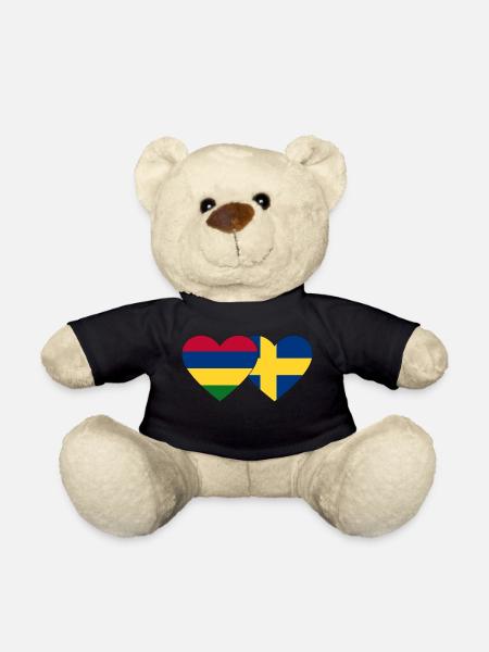 Maurice Suède Flag Heart - Nounours - noir