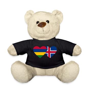Mauritius Island Flagge Herz - Teddy - Schwarz - Vorne