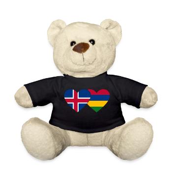 Island Mauritius Flagge Herz - Teddy - Schwarz - Vorne