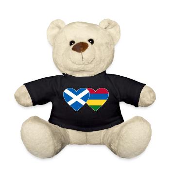 Schottland Mauritius Flagge Herz - Teddy - Schwarz - Vorne