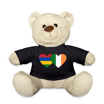 Mauritius Ireland Flag Heart - Teddy Bear - black - Front