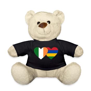 Irland Mauritius Flagge Herz - Teddy - Schwarz - Vorne