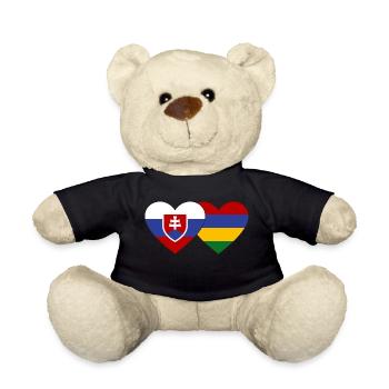 Slowakei Mauritius Flagge Herz - Teddy - Schwarz - Vorne