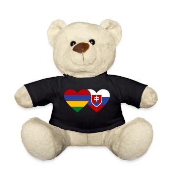 Mauritius Slowakei Flagge Herz - Teddy - Schwarz - Vorne