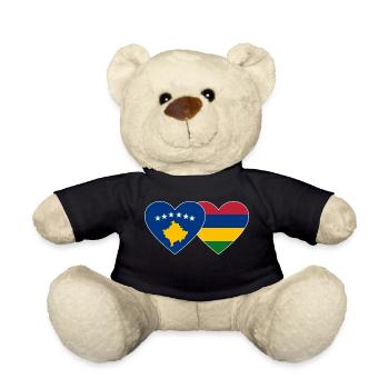 Bosnien Mauritius Flagge Herz - Teddy - Schwarz - Vorne