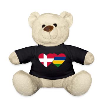 Dänemark Mauritius Flagge Herz - Teddy - Schwarz - Vorne