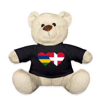 Mauritius Dänemark Flagge Herz - Teddy - Schwarz - Vorne