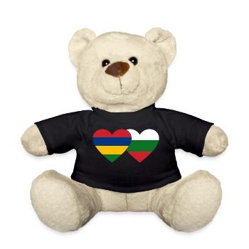 Mauritius Bulgarien Flagge Herz - Teddy - Schwarz - Vorne