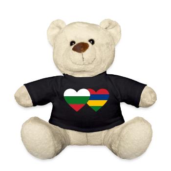 Bulgarien Mauritius Flagge Herz - Teddy - Schwarz - Vorne