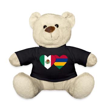 Mexiko Mauritius Flagge Herz - Teddy - Schwarz - Vorne