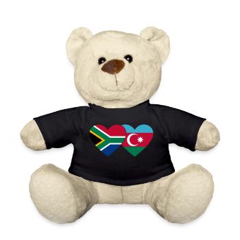 Südafrika Aserbaidschan Flagge Herz - Teddy - Schwarz - Vorne