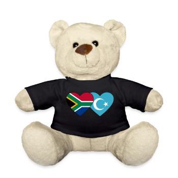 Südafrika Uiguren Flagge Herz - Teddy - Schwarz - Vorne