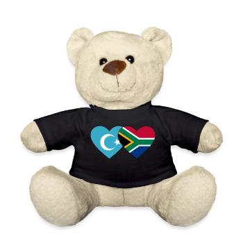 Cœur de drapeau ouïghours d’Afrique du Sud - Nounours - noir - Devant
