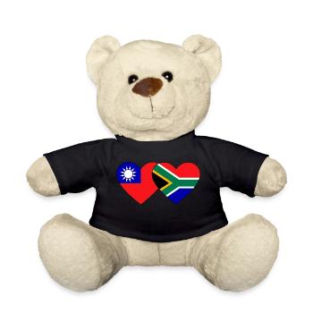 Taiwan Südafrika Flagge Herz - Teddy - Schwarz - Vorne
