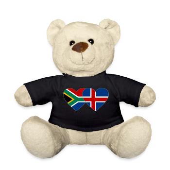 Südafrika Island Flagge Herz - Teddy - Schwarz - Vorne