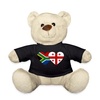 Südafrika georgien Flagge Herz - Teddy - Schwarz - Vorne