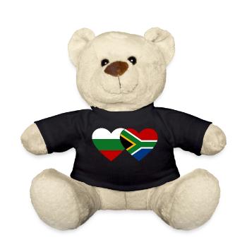 Bulgarien Südafrika Flagge Herz - Teddy - Schwarz - Vorne