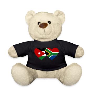 Jordanie Afrique du Sud Flag Heart - Nounours - noir - Devant