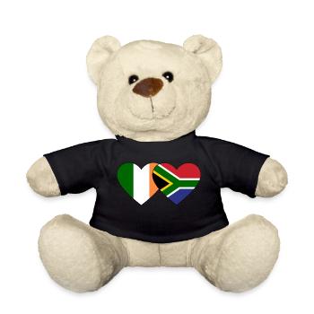 Irland Südafrika Flagge Herz - Teddy - Schwarz - Vorne
