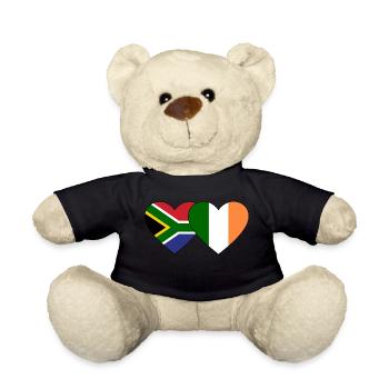 Südafrika Irland Flagge Herz - Teddy - Schwarz - Vorne