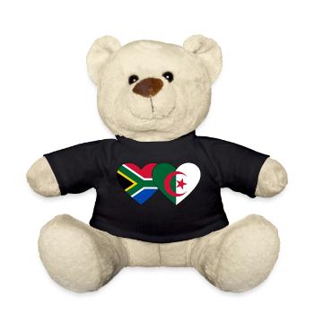 Afrique du Sud Algérie drapeau coeur - Nounours - noir - Devant