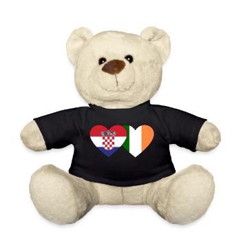 Croatia Ireland Flag Heart - Teddy Bear - black - Front