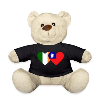 Irland Taiwan Flagge Herz - Teddy - Schwarz - Vorne
