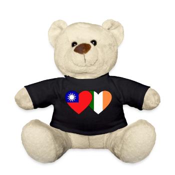Taiwan Ireland Flag Heart - Teddy Bear - black - Front